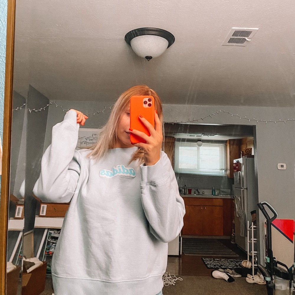 Vintage Baby Blue Adidas Crew